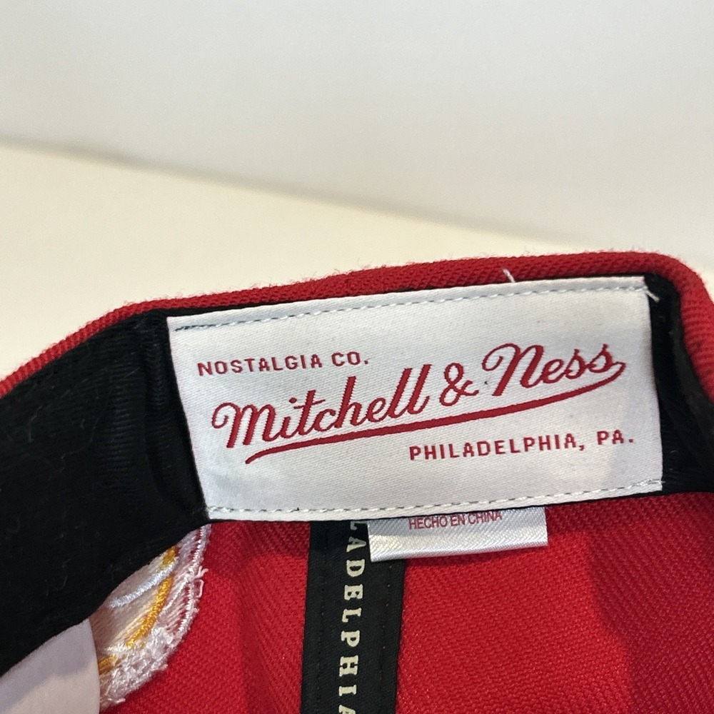 Mitchell & Ness Houston Rockets Snapback Mens Red Retro Paint HWC Hat Cap Sports - Picture 7 of 8
